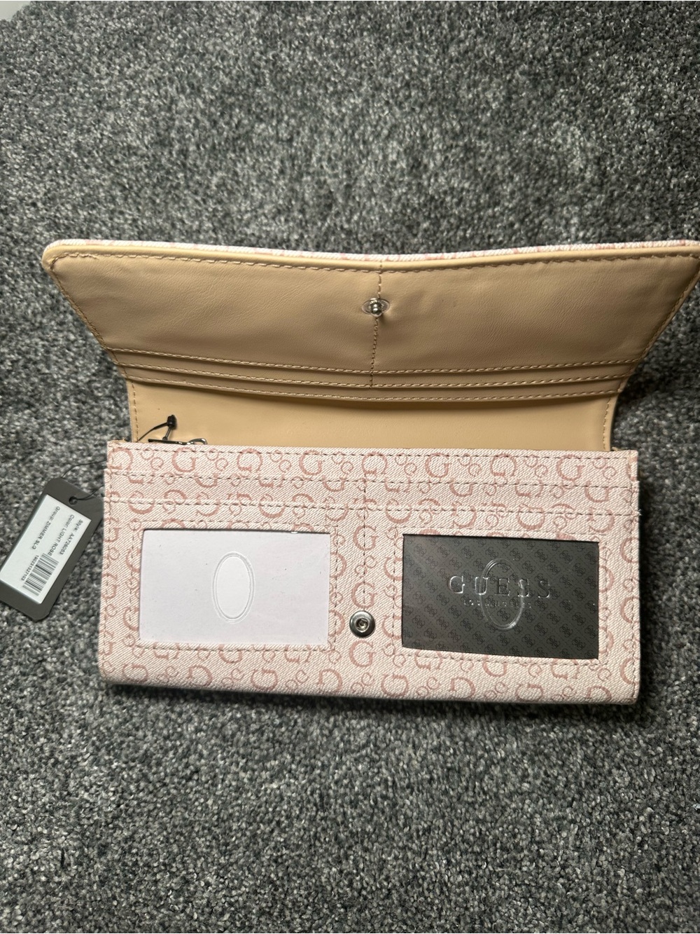 GUESS Blush Pink Signature Continental Wallet with Logo Medallion - Picture 2 of 3